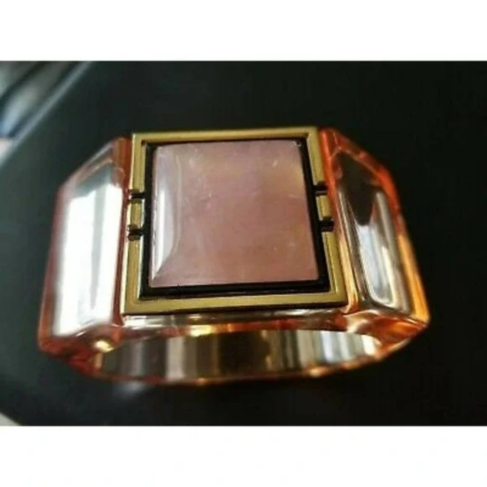 Vintage Valentina Brugnatelli True Runway Statement Lucite Bracelet - Signed!